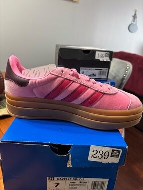 Adidas Pink Platform Gazelle Sneakers